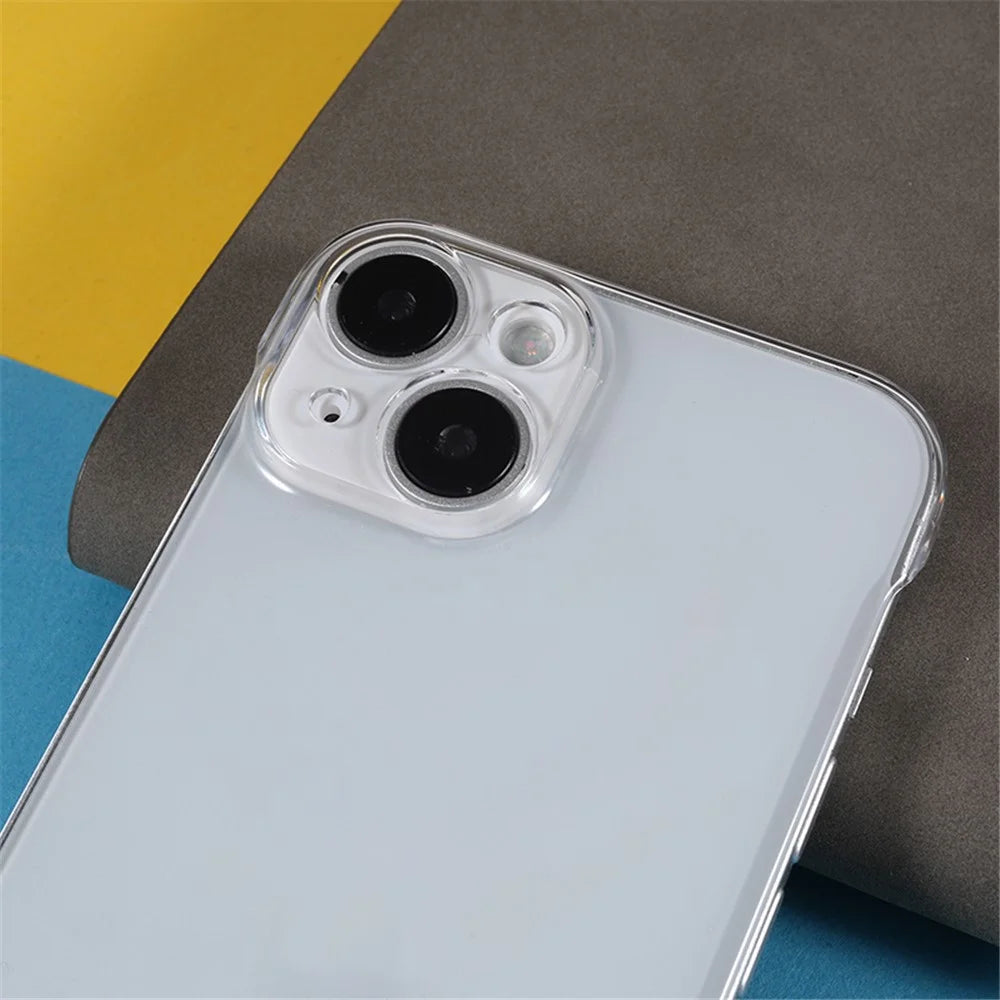 For iPhone 15 Case Hard PC Frameless Slim-Fit Cell Phone Cover - Transparent - 6