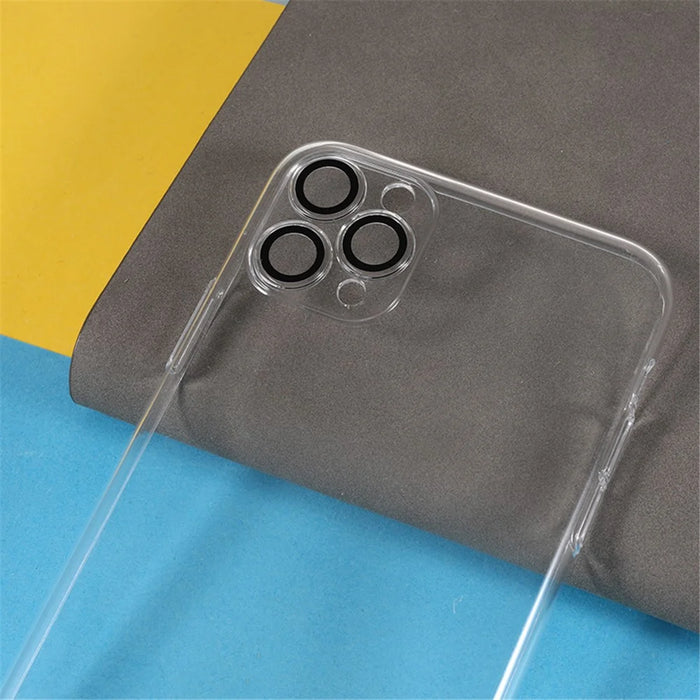 For iPhone 15 Pro Max Clear Case Lens Protection Hard PC Dustproof Phone Cover - 4