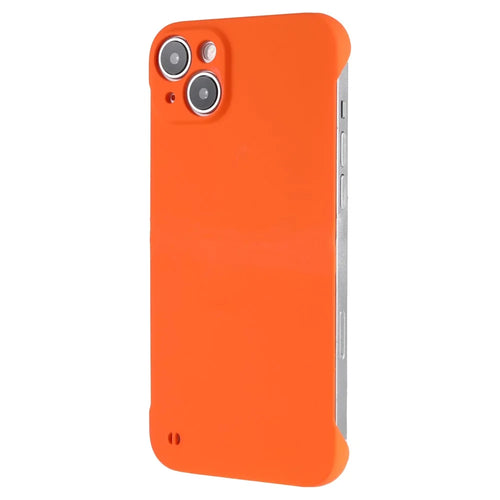 For iPhone 15 Plus Case Frameless Skin-touch Hard PC Phone Cover - Orange - 1