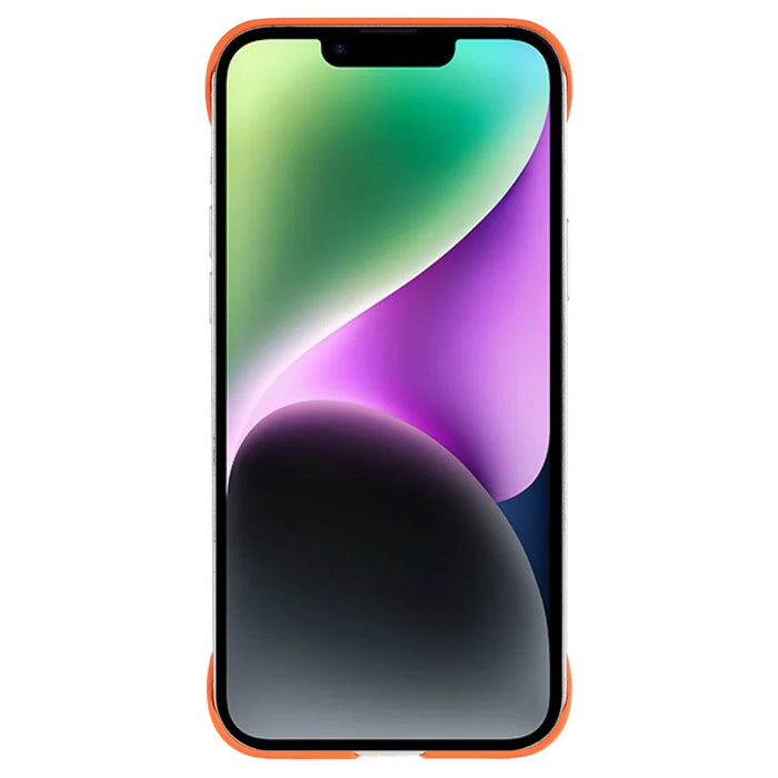 For iPhone 15 Plus Case Frameless Skin-touch Hard PC Phone Cover - Orange - 2