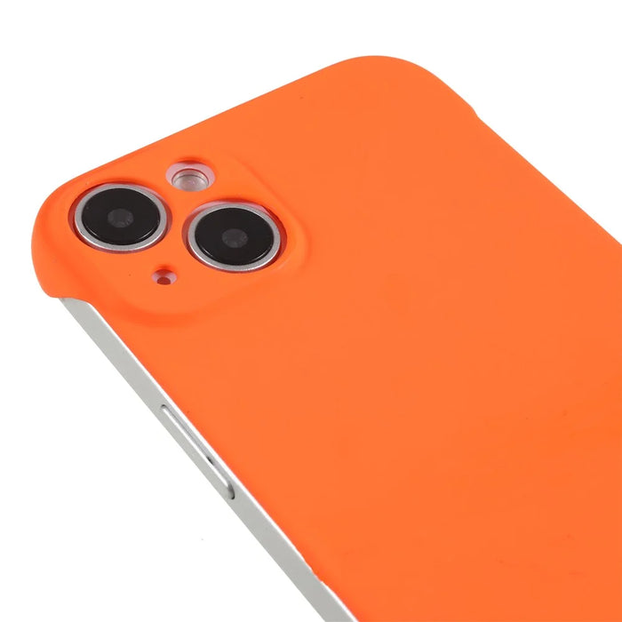 For iPhone 15 Plus Case Frameless Skin-touch Hard PC Phone Cover - Orange - 6