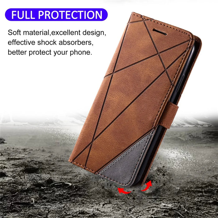 For iPhone 11 Leather Case with Strap Skin-touch Splicing Wallet Phone Cover - Brown - 5