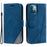 For iPhone 13 Case Splicing Leather Phone Cover with Wallet Card Slots - Blue - 1