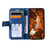 For iPhone 13 Case Splicing Leather Phone Cover with Wallet Card Slots - Blue - 2