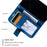 For iPhone 13 Case Splicing Leather Phone Cover with Wallet Card Slots - Blue - 5