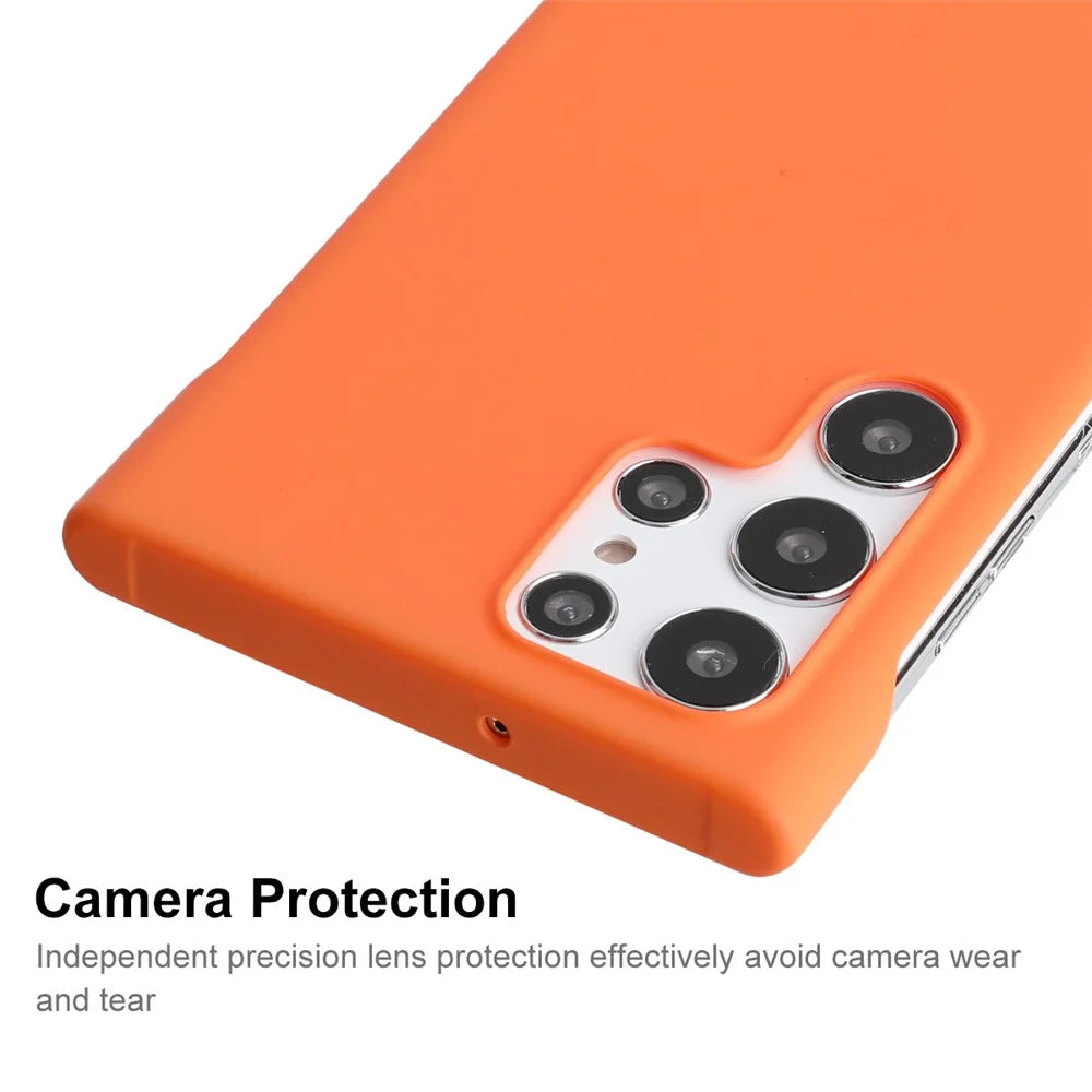 ENKAY HAT PRINCE For Samsung Galaxy S24 Ultra Case Anti-Drop Rubberized Matte Hard PC Frameless Back Cover - Orange - 4