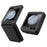For Samsung Galaxy Z Flip5 5G Case Anti-Drop PC Phone Cover with Card Holder - Black - 1