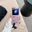 For Samsung Galaxy Z Flip5 5G Case Creative Pattern Printing TPU Back Phone Cover - Pink Bow - 1