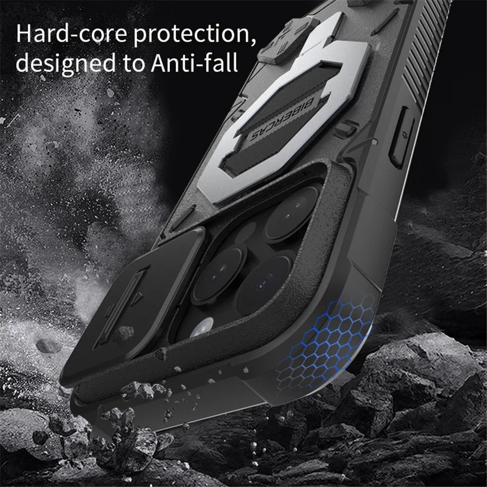 For iPhone 15 Pro PC+TPU Phone Case Anti-Scratch Outdoor Drop-Proof Cover Compatible with MagSafe - Black - 5