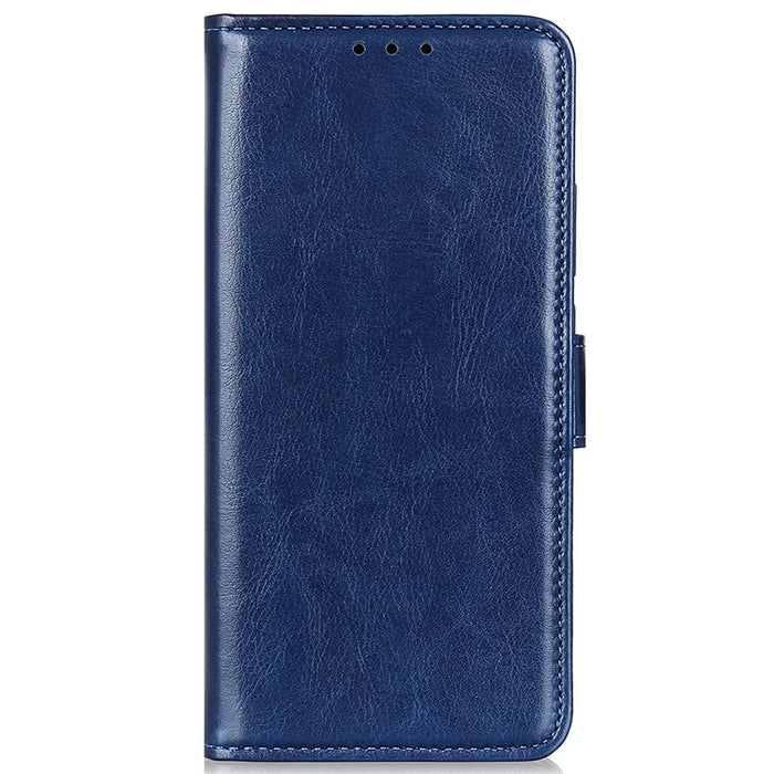 For OnePlus Ace 3 5G / 12R 5G Wallet Case Crazy Horse Texture Phone Leather Cover - Blue - 5