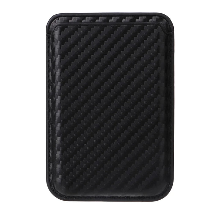 For iPhone 14 Pro Max Card Holder Case Compatible with MagSafe Carbon Fiber PU+PC+TPU Phone Case - 7