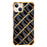 For iPhone 13 TPU Case Diamond Pattern Phone Cover Electroplating Golden Edge - Black - 1