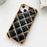 For iPhone 13 TPU Case Diamond Pattern Phone Cover Electroplating Golden Edge - Black - 2