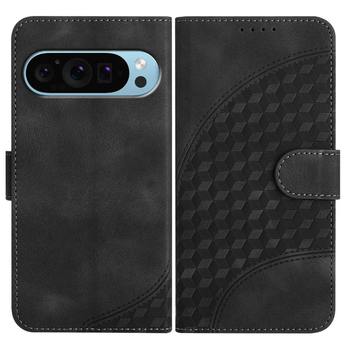 YX0060 For Google Pixel 9 Pro XL Case Elephant Head Pattern Leather Cell Phone Cover - Black - 1