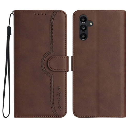 YX003 For Samsung Galaxy S23 FE Wallet Phone Case Stand Imprinted Leather Flip Cover - Brown - 1