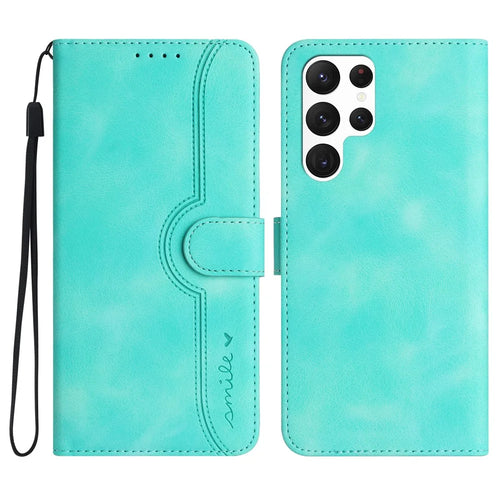 YX003 For Samsung Galaxy S24 Ultra Stand Case Anti-Drop Imprinted Leather Wallet Phone Cover - Baby Blue - 1