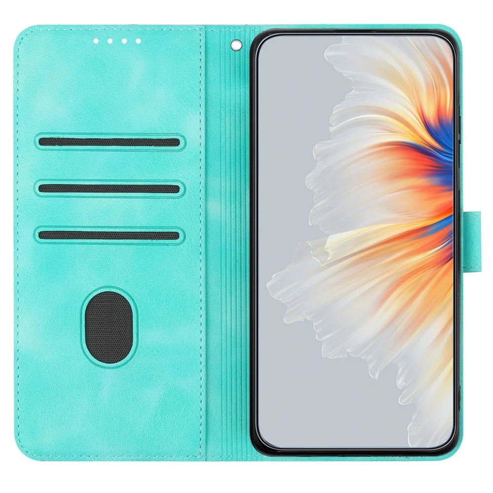 YX003 For Samsung Galaxy S24 Ultra Stand Case Anti-Drop Imprinted Leather Wallet Phone Cover - Baby Blue - 2
