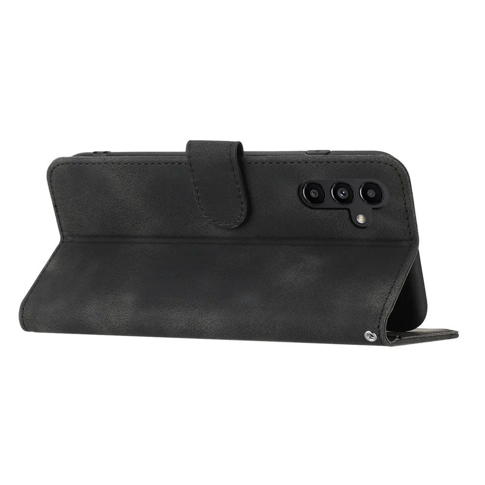 YX003 For Samsung Galaxy S24+ Leather Case Anti-Scratch Wallet Stand Phone Cover - Black - 4