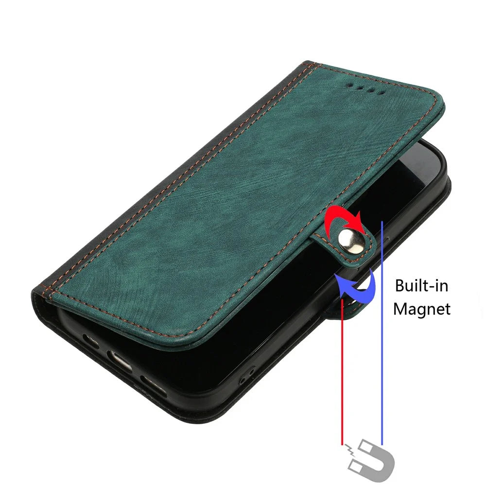 YX0020 For Google Pixel 9 Pro XL Protective Case PU Leather Wallet Phone Cover with Strap - Blackish Green - 6