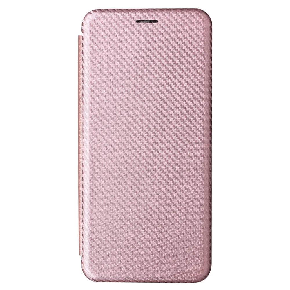 For ZTE Anshin Family A303ZT Case PU Leather Carbon Fiber Texture Phone Cover - Rose Gold - 7
