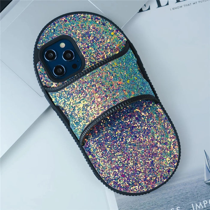 For iPhone 14 Pro Kickstand Case Slipper Style Anti-Drop TPU Phone Cover - Green - 2