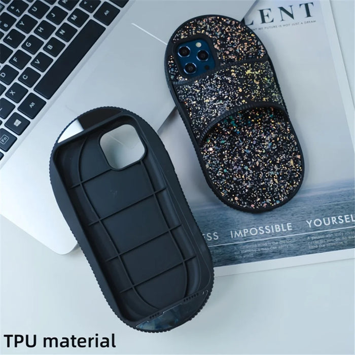 For iPhone 14 Pro Kickstand Case Slipper Style Anti-Drop TPU Phone Cover - Green - 4