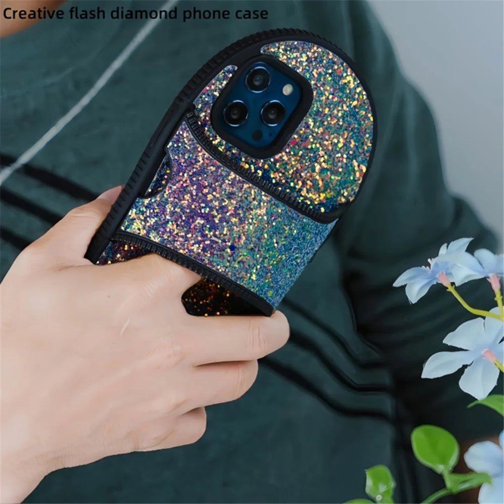 For iPhone 14 Pro Kickstand Case Slipper Style Anti-Drop TPU Phone Cover - Green - 6