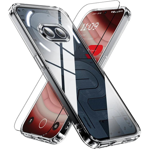 For Nothing Phone (2a) Plus / Phone (2a) Case Transparent PC+TPU Back Phone Cover with HD Tempered Glass Film - 1