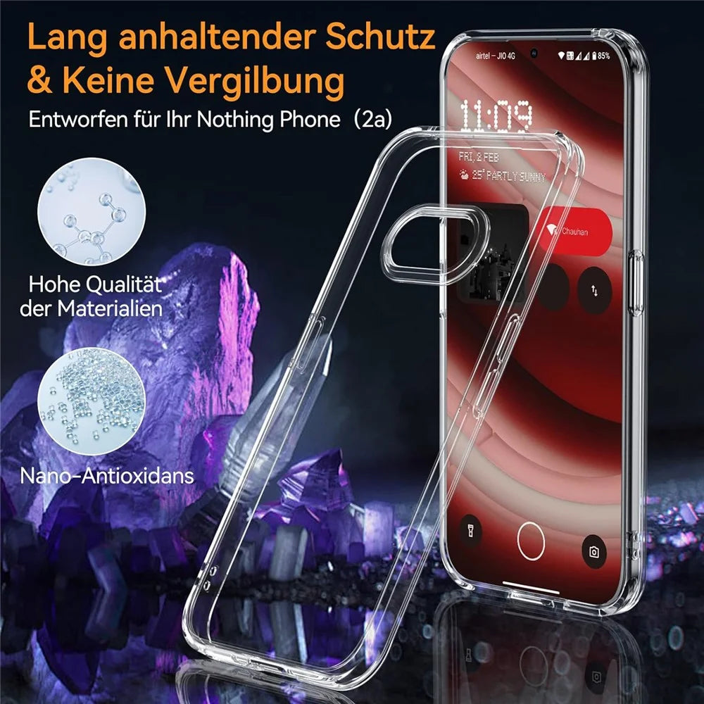 For Nothing Phone (2a) Plus / Phone (2a) Case Transparent PC+TPU Back Phone Cover with HD Tempered Glass Film - 2