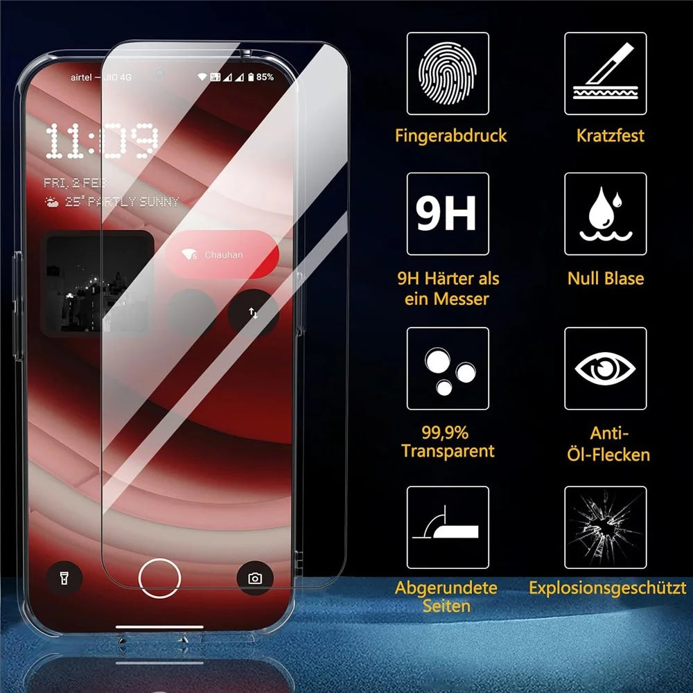 For Nothing Phone (2a) Plus / Phone (2a) Case Transparent PC+TPU Back Phone Cover with HD Tempered Glass Film - 3