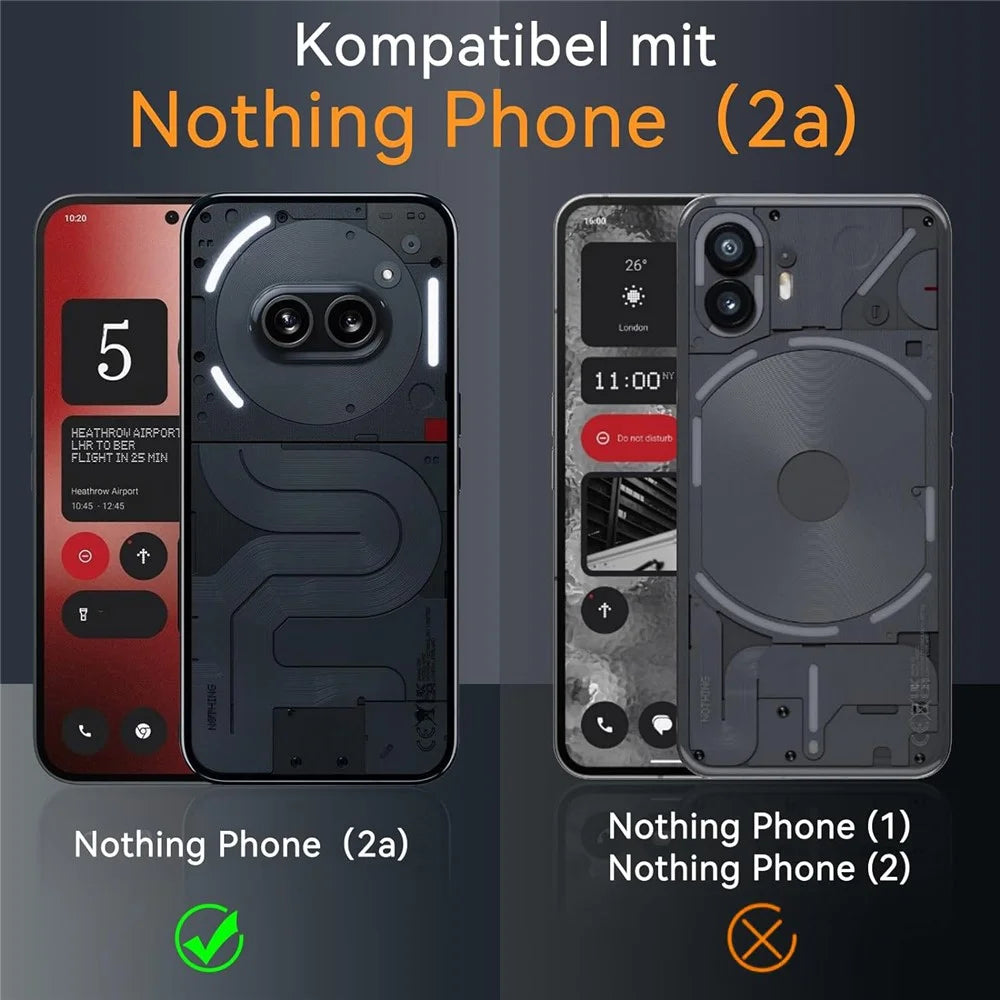 For Nothing Phone (2a) Plus / Phone (2a) Case Transparent PC+TPU Back Phone Cover with HD Tempered Glass Film - 4