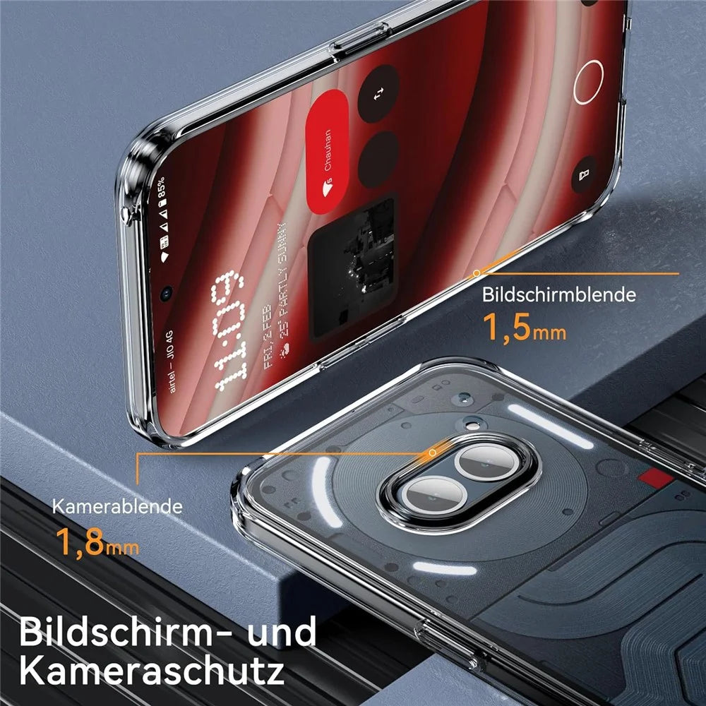 For Nothing Phone (2a) Plus / Phone (2a) Case Transparent PC+TPU Back Phone Cover with HD Tempered Glass Film - 6