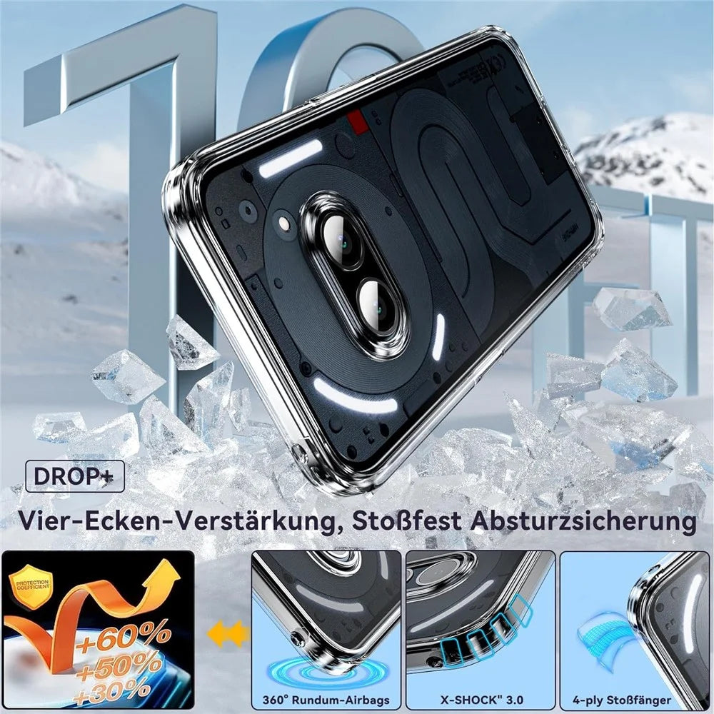 For Nothing Phone (2a) Plus / Phone (2a) Case Transparent PC+TPU Back Phone Cover with HD Tempered Glass Film - 7