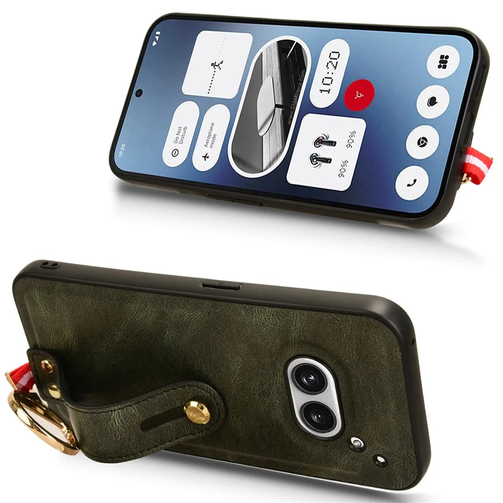 For Nothing Phone (2a) Plus / Phone (2a) Case PU Leather+PC+TPU Shockproof Bottle Opener Phone Cover with Waistband - Green - 3