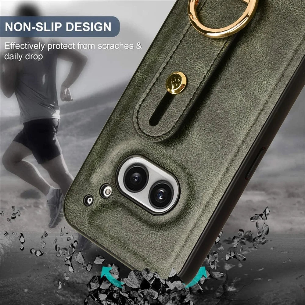 For Nothing Phone (2a) Plus / Phone (2a) Case PU Leather+PC+TPU Shockproof Bottle Opener Phone Cover with Waistband - Green - 6