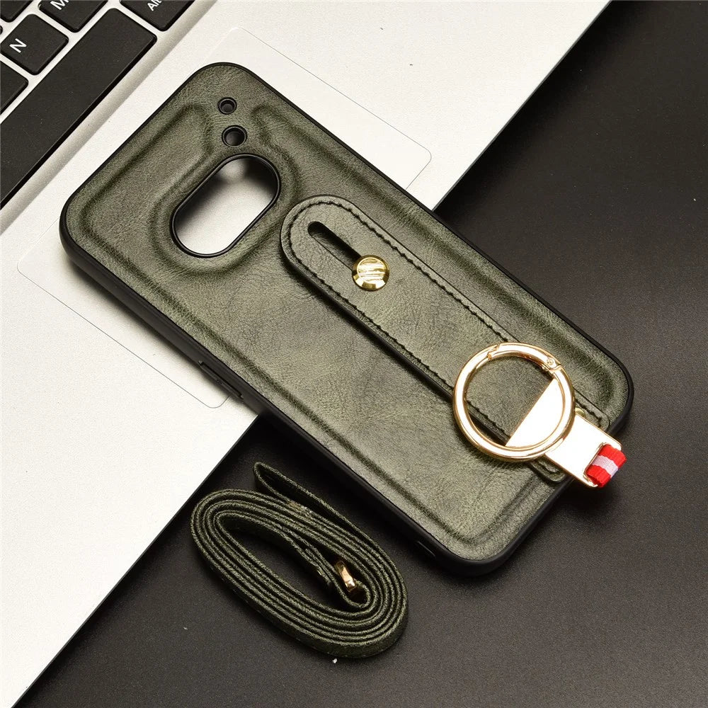 For Nothing Phone (2a) Plus / Phone (2a) Case PU Leather+PC+TPU Shockproof Bottle Opener Phone Cover with Waistband - Green - 7