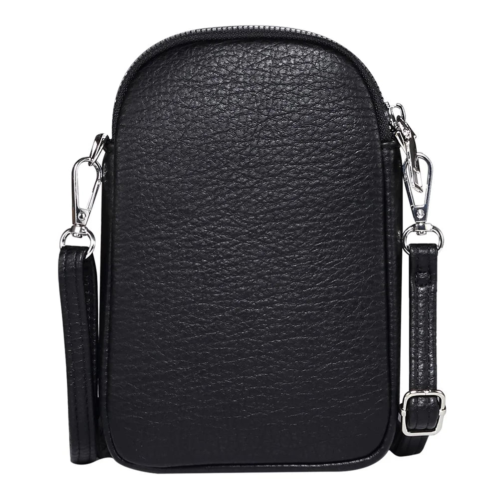 5.5 / 6.9 / 7.2 inch Leather Crossbody Bag Cell Phone Wallet Bag with Shoulder Strap for iPhone 17 Pro Max / 16 Pro Max / Samsung Galaxy S26 Ultra / S25 Ultra - Black - 2
