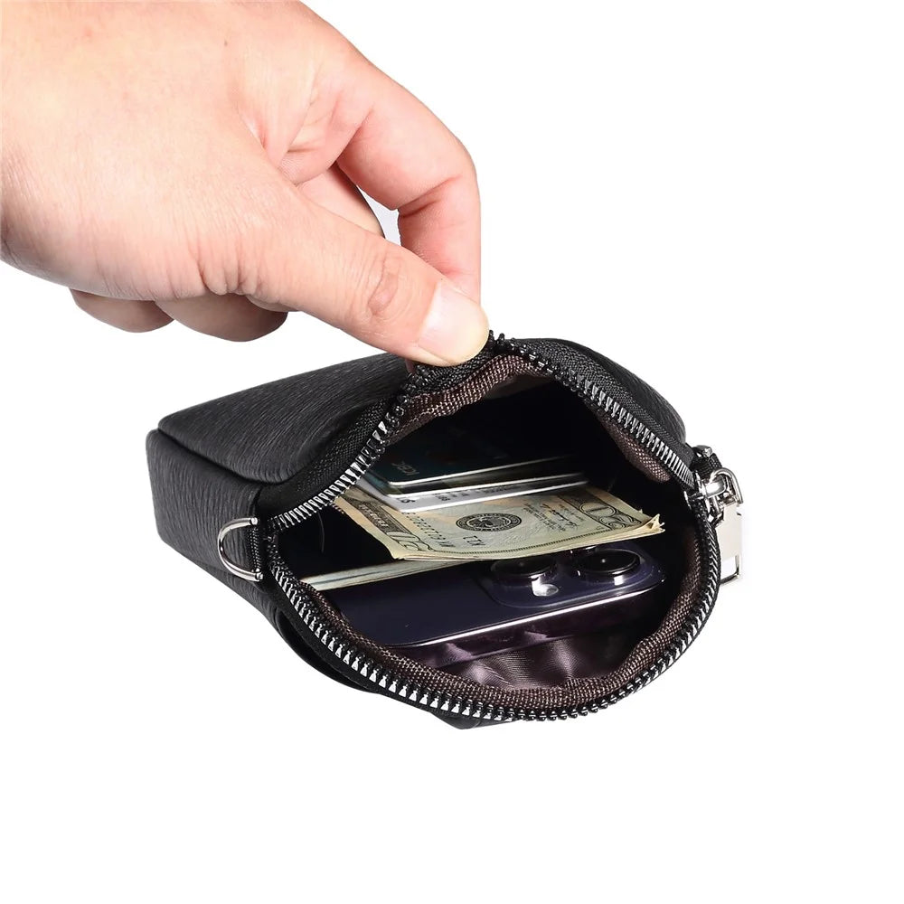 5.5 / 6.9 / 7.2 inch Leather Crossbody Bag Cell Phone Wallet Bag with Shoulder Strap for iPhone 17 Pro Max / 16 Pro Max / Samsung Galaxy S26 Ultra / S25 Ultra - Black - 6