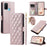 For Realme 7i (Global) / C17 Crossbody Case Rhombus Pattern Stand Function Leather Phone Cover - Rose Gold - 1