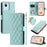 For Realme C30 4G / C30s 4G Phone Case Rhombus Grid PU Leather Flip Cover with Straps - Mint Green - 1