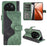 For Realme 12 Pro 5G / 12 Pro+ 5G Wallet Phone Case PU Leather Color Splicing Shockproof Cover - Green - 1