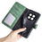 For Realme 12 Pro 5G / 12 Pro+ 5G Wallet Phone Case PU Leather Color Splicing Shockproof Cover - Green - 6