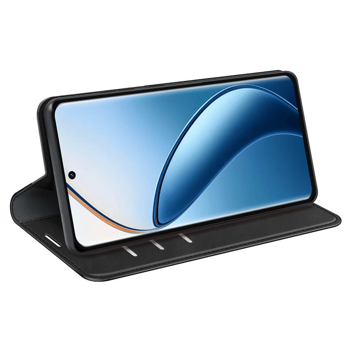 For Realme 12 4G / 12+ 5G Case Wallet PU Leather Stand Phone Cover Magnetic Auto Closing - Black - 3