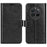 For Realme 12 4G / 12+ 5G Case Crazy Horse Texture PU Leather Wallet Flip Phone Cover - Black - 1