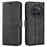 For Realme 12 4G / 12+ 5G Leather Case Calf Texture Phone Wallet Cover - Black - 1
