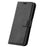 For Realme 12 4G / 12+ 5G Leather Case Calf Texture Phone Wallet Cover - Black - 6