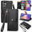 For Samsung Galaxy A55 5G Case Zipper Wallet PU Leather Phone Cover with Hand Strap - Black - 1