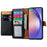 For Samsung Galaxy A55 5G Case Zipper Wallet PU Leather Phone Cover with Hand Strap - Black - 2