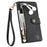 For Samsung Galaxy A55 5G Case Zipper Wallet PU Leather Phone Cover with Hand Strap - Black - 4