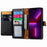 For iPhone 13 Pro Case RFID Blocking Zipper Leather Phone Cover with Wallet Card Slots - Black - 2